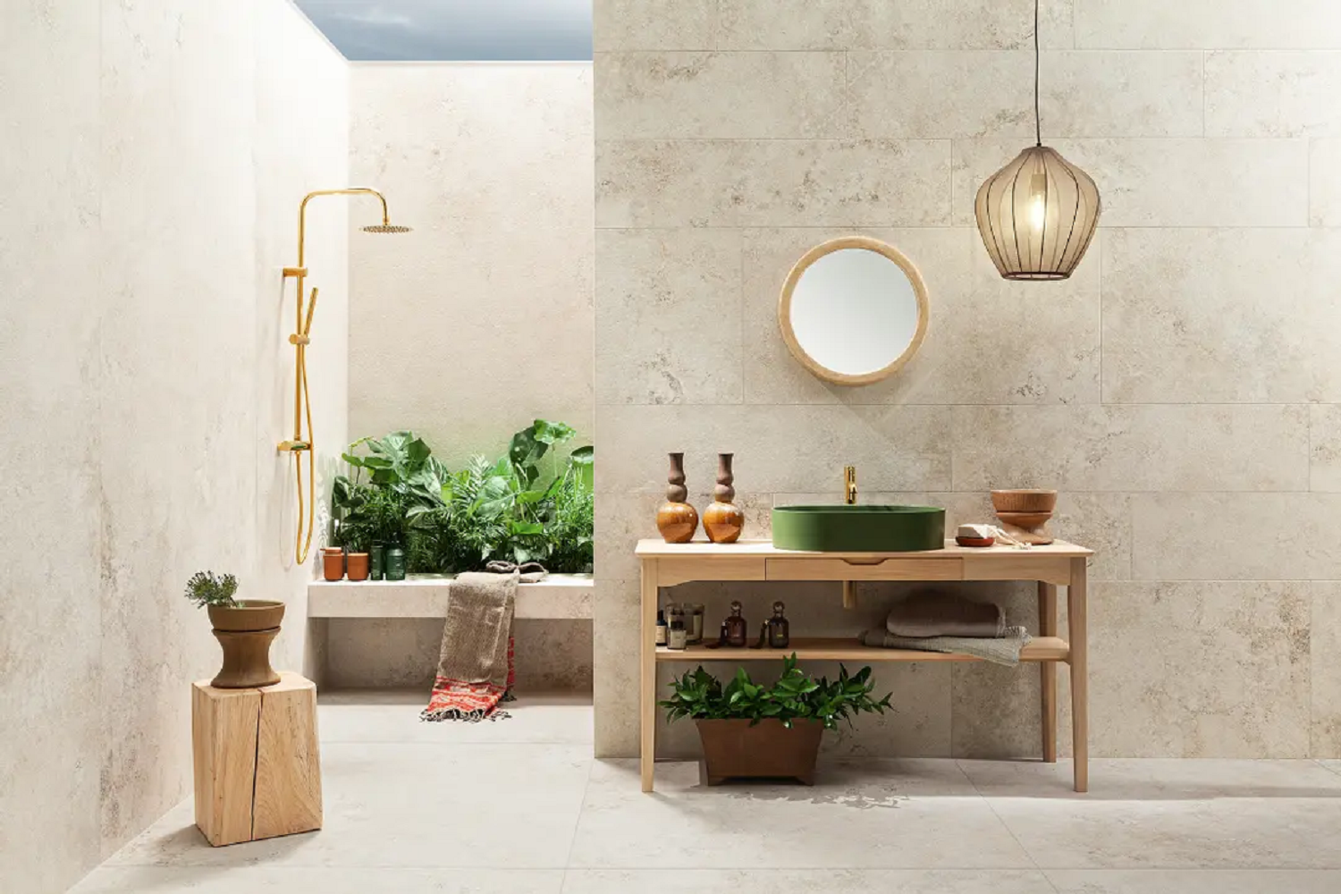 Łazienka organiczna Japandi